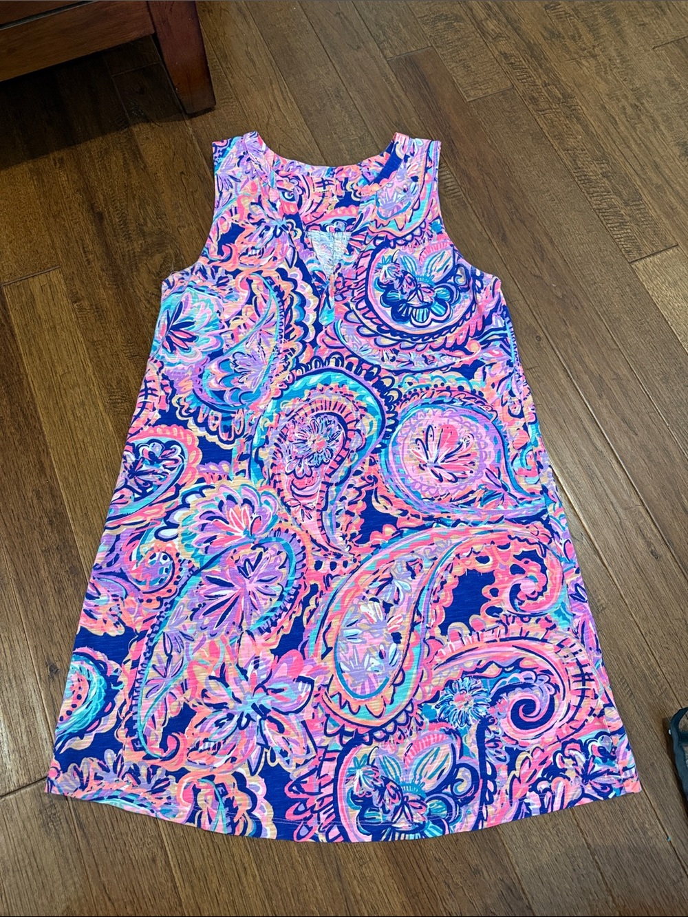 Lilly Pulitzer Girls Sleeveless Paisley Dress in Pink & Blue